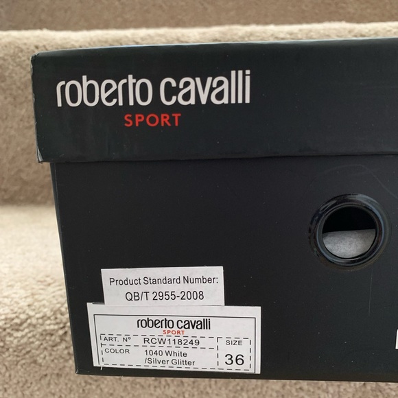 New Roberto Cavalli Sport Glitter-Heel Low-Cut Women Sneakers Size EU 36, US 6 - Picture 6 of 6